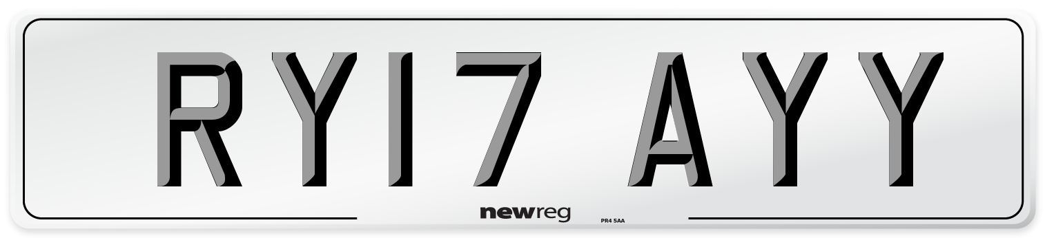 RY17 AYY Number Plate from New Reg
